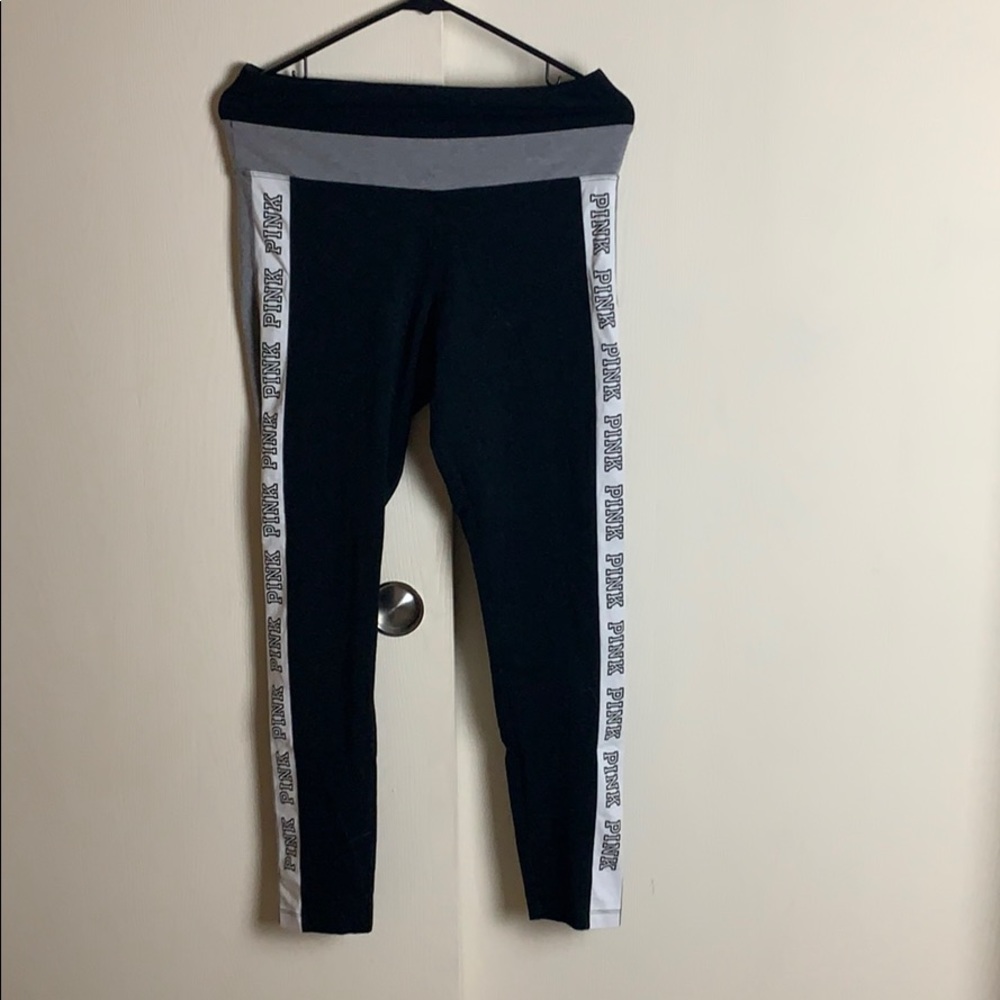 VS PINK striped black leggings